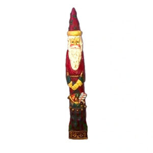 Old World  Santa Pencil Resin Christmas Lightweight 16x2.5”